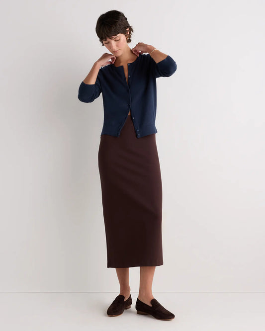 Lightweight Cotton Cashmere Crew Cardigan - US 2989
