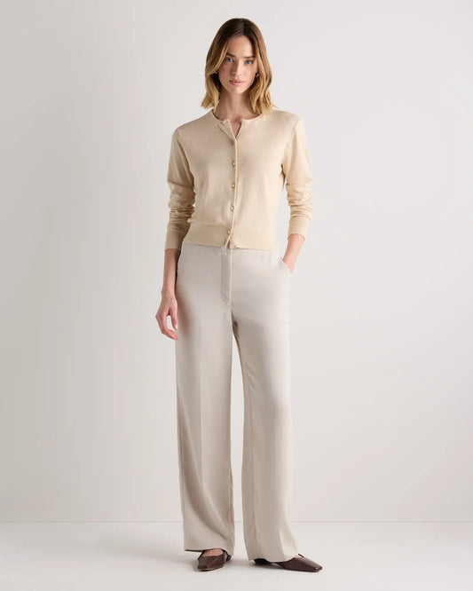 Lightweight Cotton Cashmere Crew Cardigan - US 5241