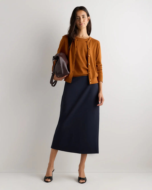 Lightweight Cotton Cashmere Crew Cardigan - US 0333