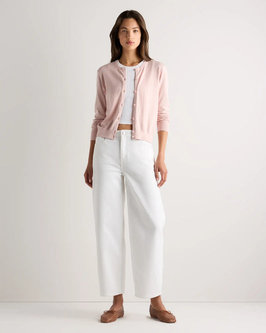 Lightweight Cotton Cashmere Crew Cardigan - US 9893