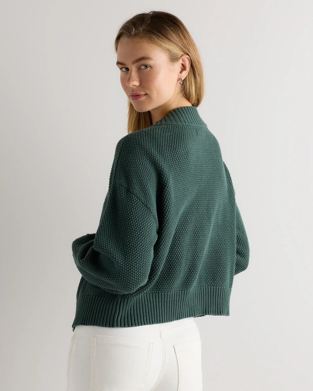 100% Organic Cotton Waffle Stitch Open Cardigan - US 8499