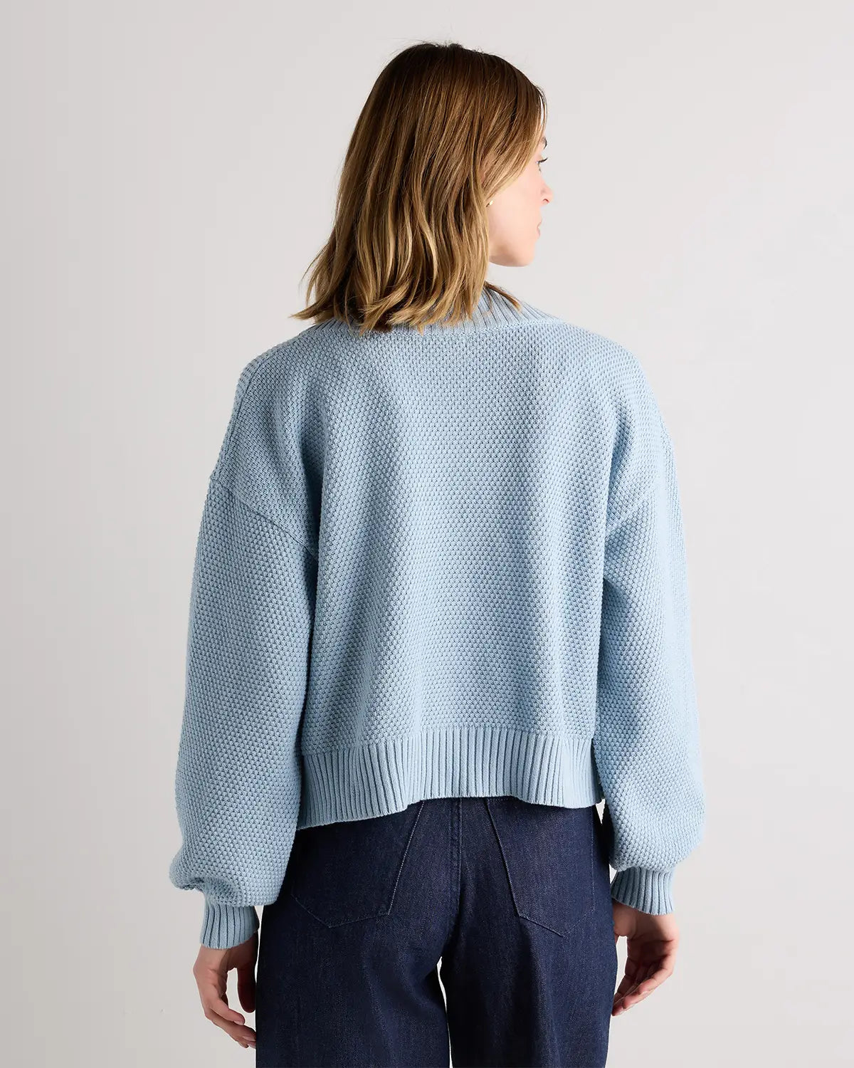 100% Organic Cotton Waffle Stitch Open Cardigan - US 5299