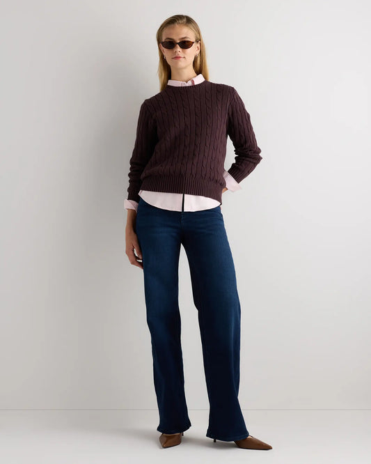100% Organic Cotton Cable Crewneck Sweater - US 4864