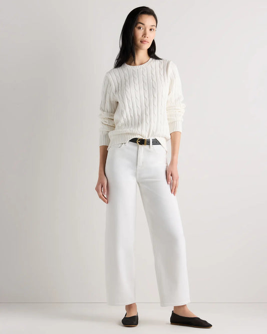 100% Organic Cotton Cable Crewneck Sweater - US 3151