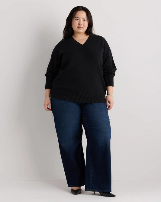 Mongolian Cashmere Oversized V-Neck Sweater - US 2672