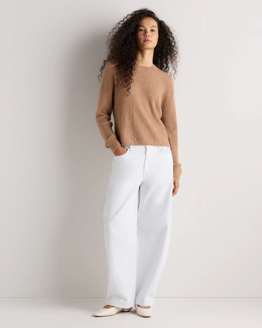 Lightweight Baby Alpaca Relaxed Ribbed Crewneck - US 3023