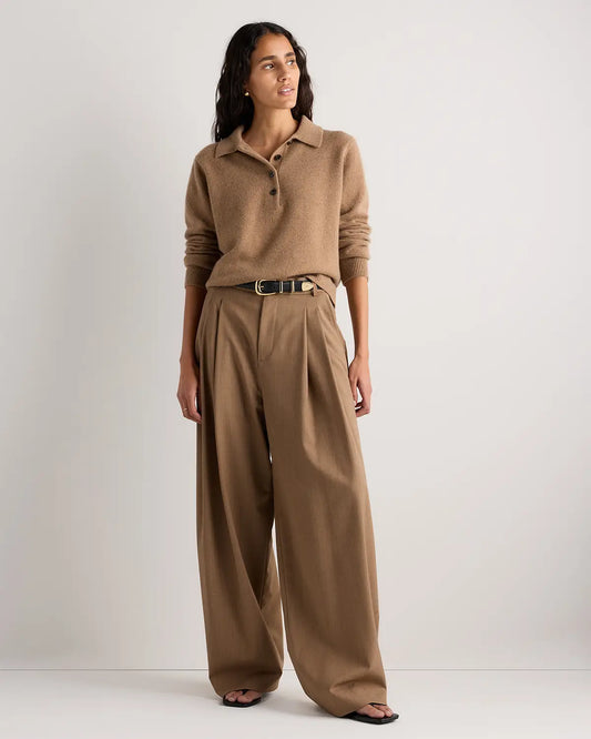 Mongolian Cashmere Button Polo Sweater - US 4639