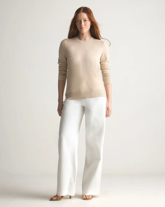 Lightweight Cotton Cashmere Crew Sweater - US 3909
