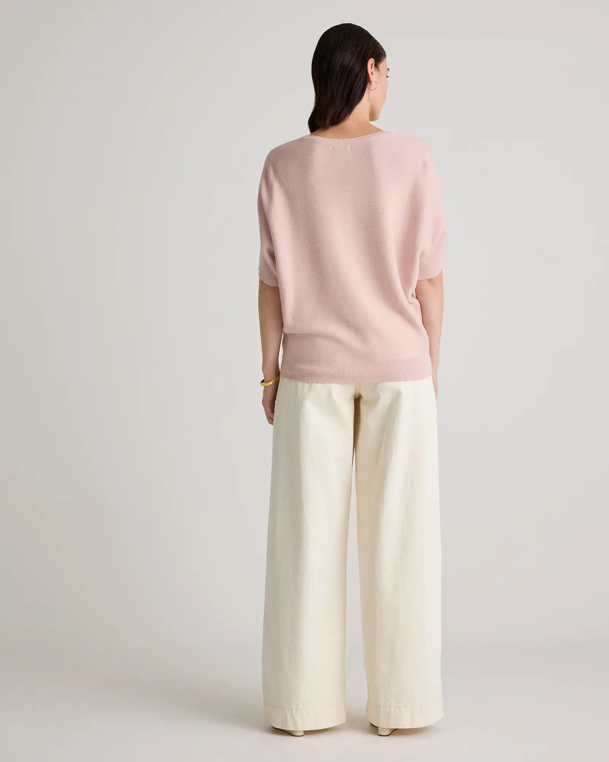 Lightweight Cotton Cashmere Link-Stitch Dolman Sweater - US 7397