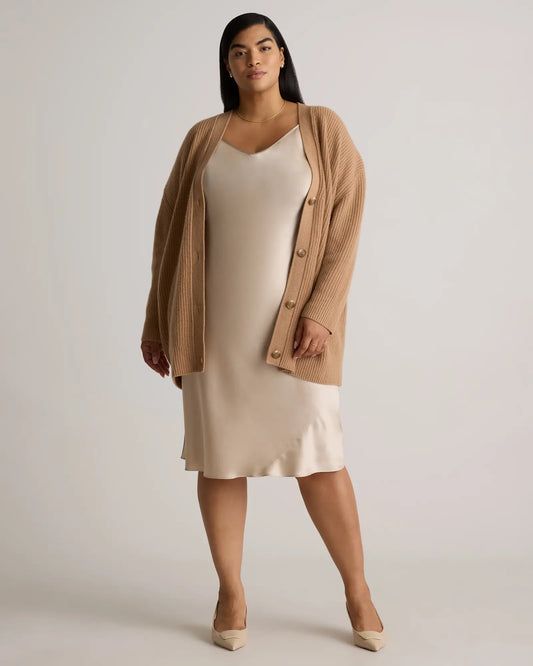 Mongolian Cashmere Oversized Boyfriend Cardigan Sweater - US 7787