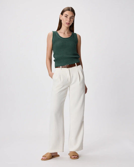 100% Organic Cotton Waffle Cropped Sweater Tank - US 1640