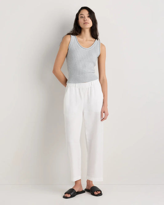 100% Organic Cotton Waffle Cropped Sweater Tank - US 0475