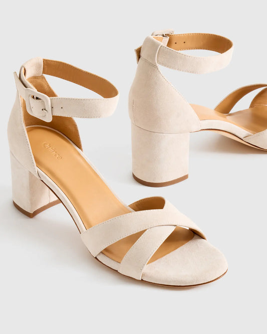 Italian Leather Crisscross Block Heel Sandal - US 1017