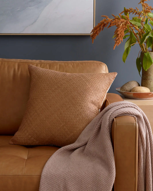 Woven Leather Pillow cover - US 0630