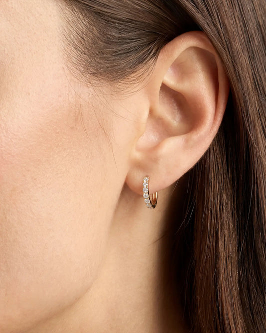 14K Gold Lab Grown Diamond Huggies - US 6183