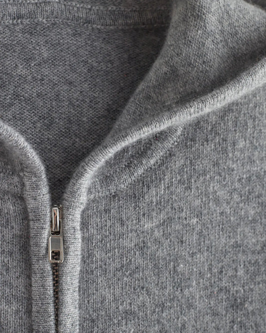 Washable Cashmere Full Zip Hoodie - US 6205