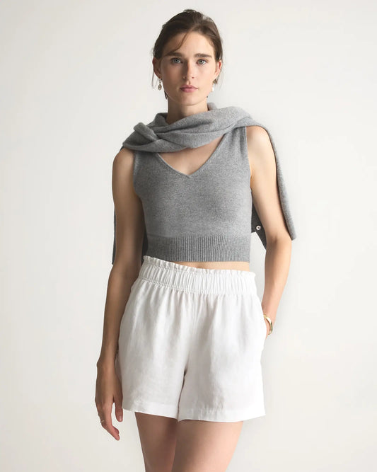 100% European Linen High Waisted Shorts - US 2277