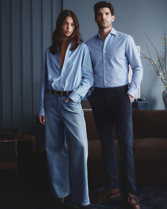 Organic Cotton Stretch Twill Dress Shirt - US 7166