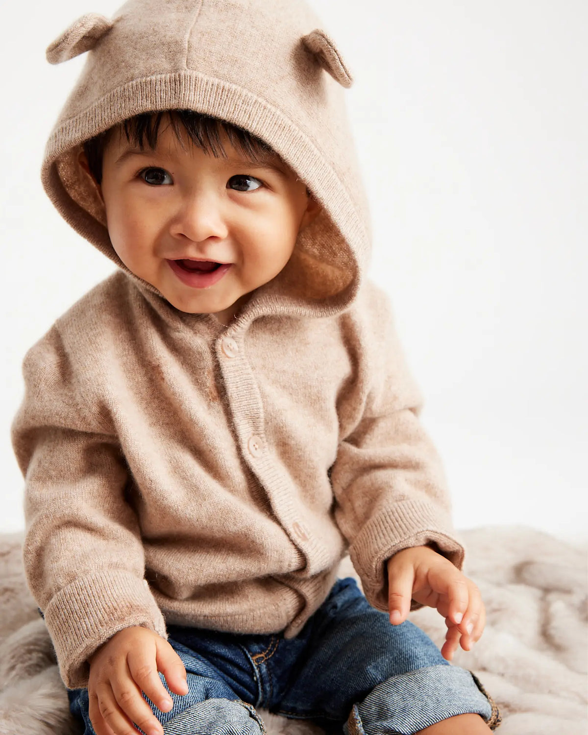 Washable Cashmere Hooded Cardigan - US 5518