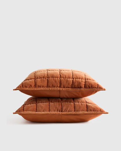 Cotton Velvet Box Quilted Sham Set - US 1123