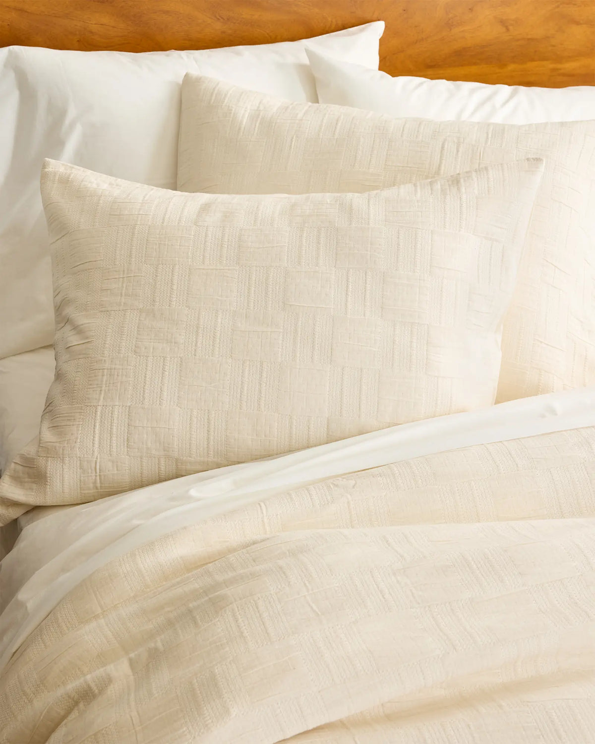 Checkered Matelasse Duvet Cover Set - US 7543