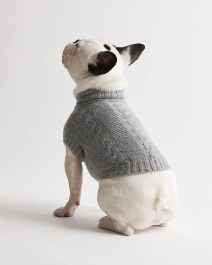 Mongolian Cashmere Cable Knit Dog Sweater - US 5576