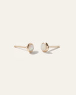 14K Gold Mini Opal Cabochon Studs - US 4480