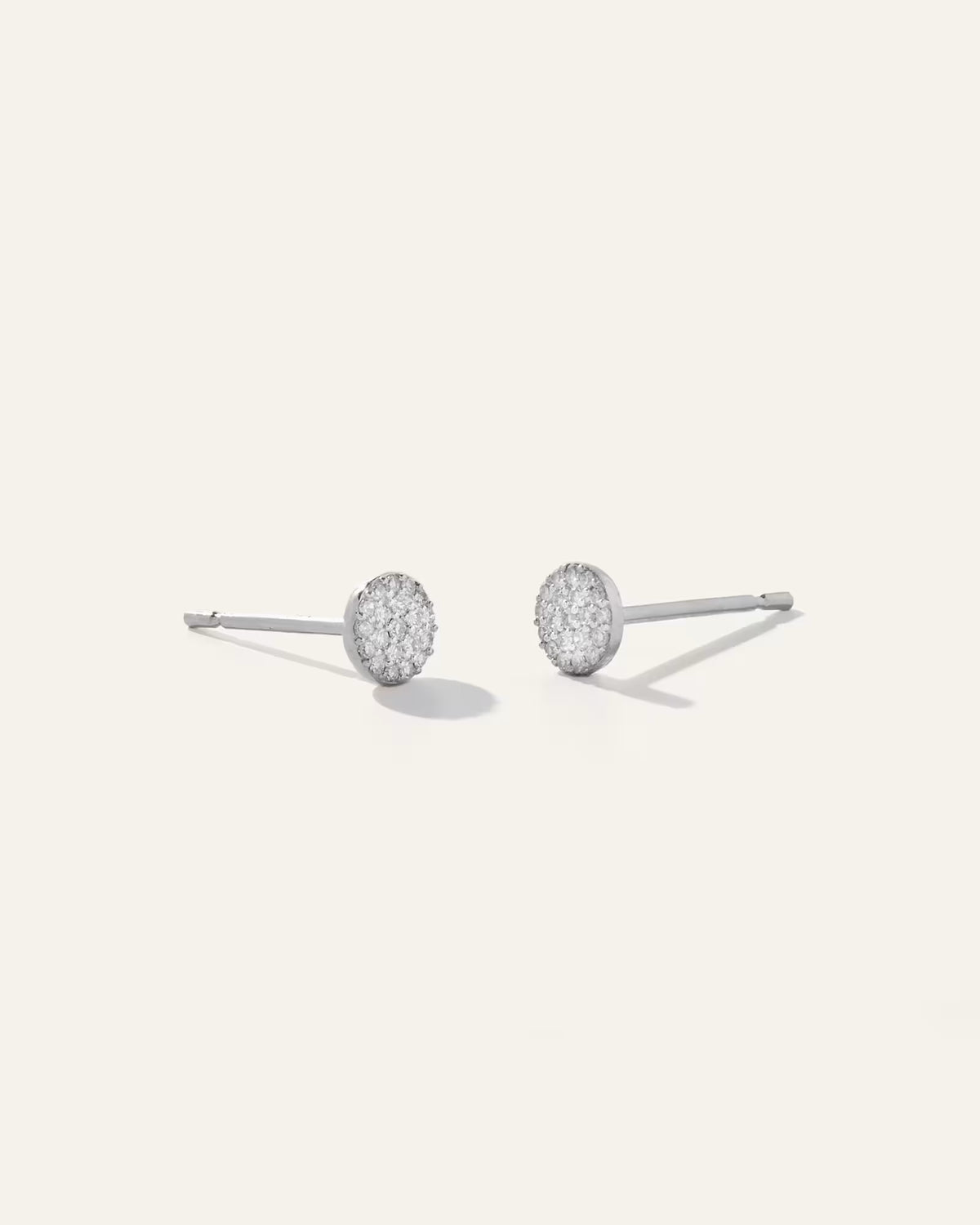 14K Gold Pave Diamond Round Studs - US 2833