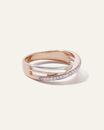 14K Gold Diamond Orbit Ring - US 7024