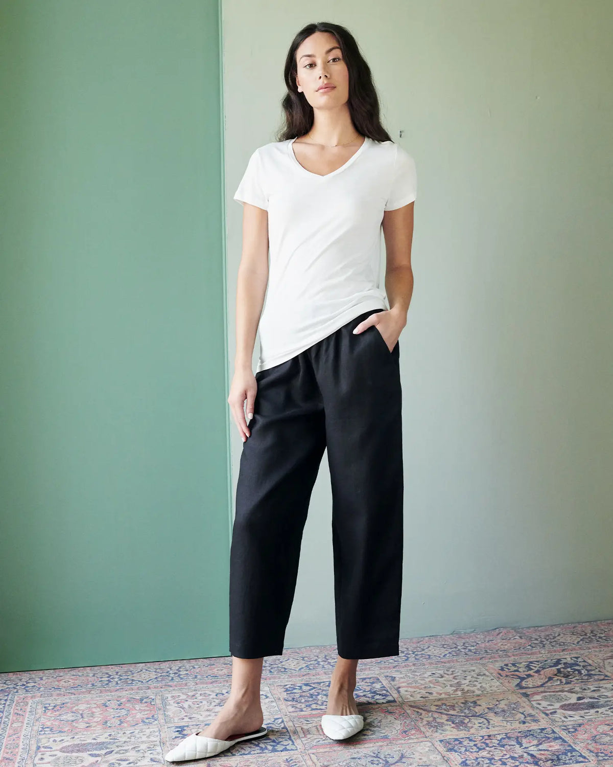 Cotton Modal V-Neck Tee - US 0139