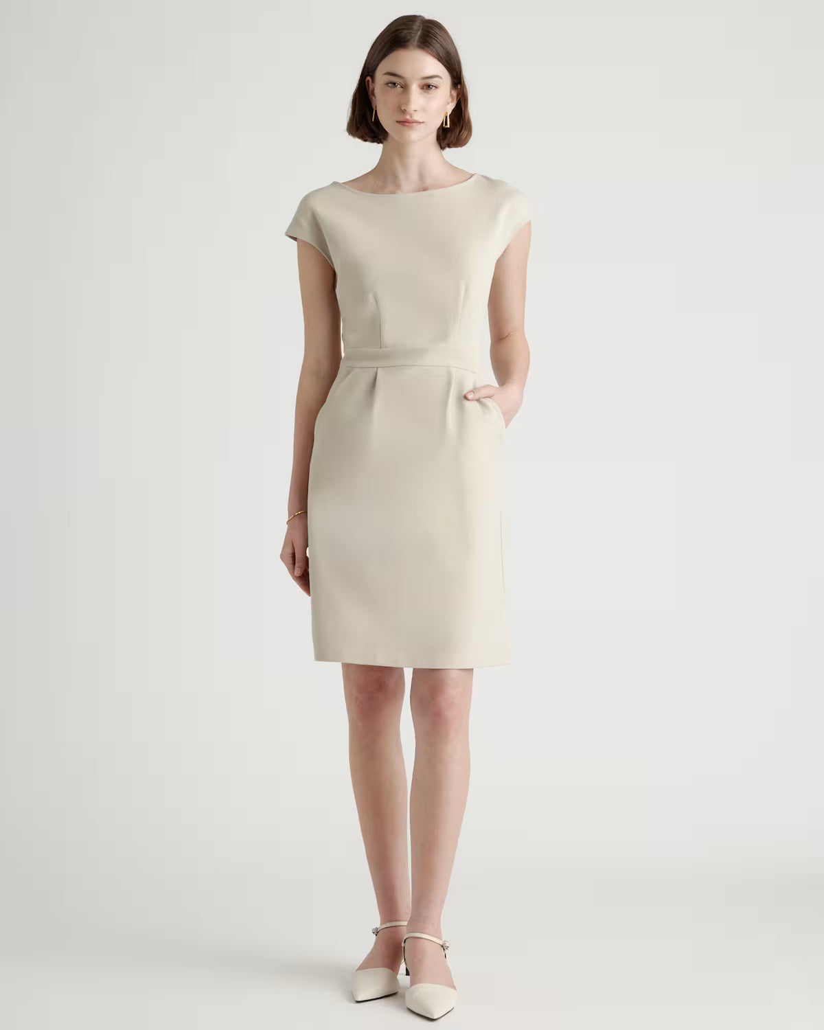 Ultra-Stretch Ponte Cap Sleeve Dress - US 0147