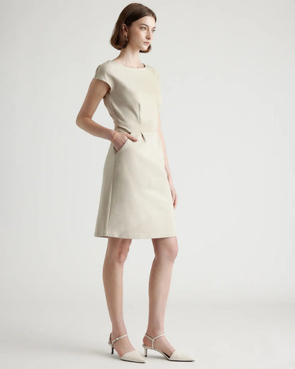 Ultra-Stretch Ponte Cap Sleeve Dress - US 0147