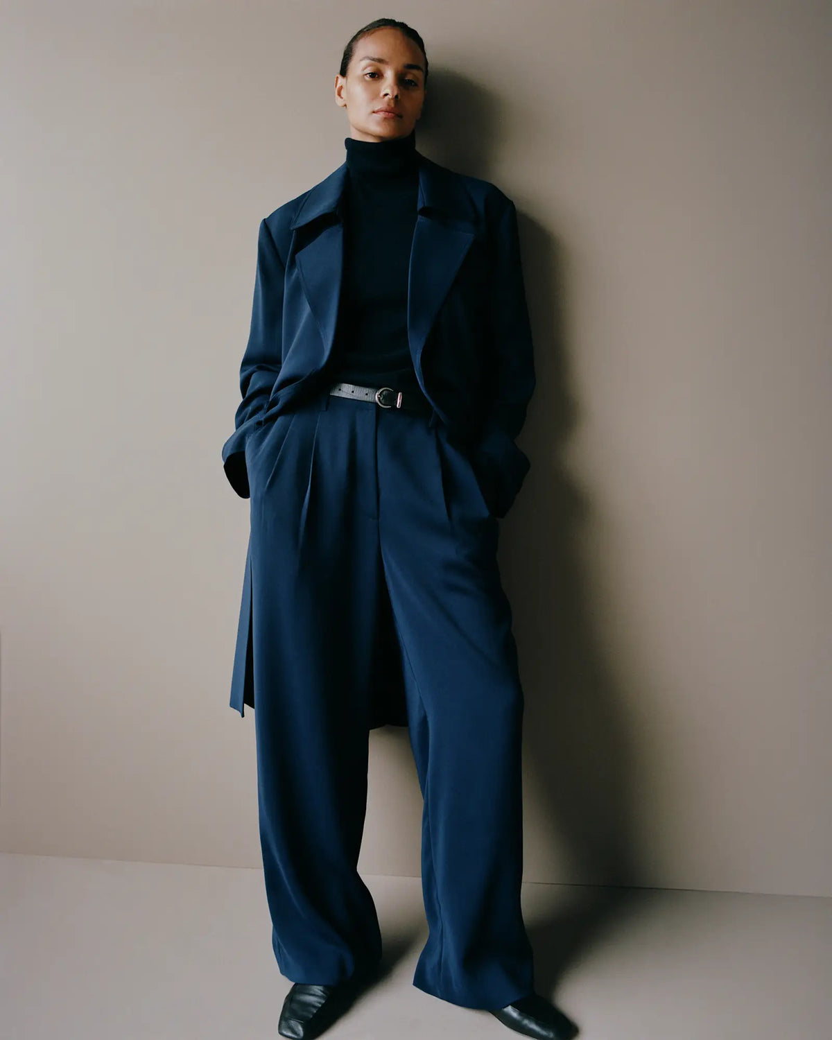 Stretch Crepe Trench Coat - US 8637