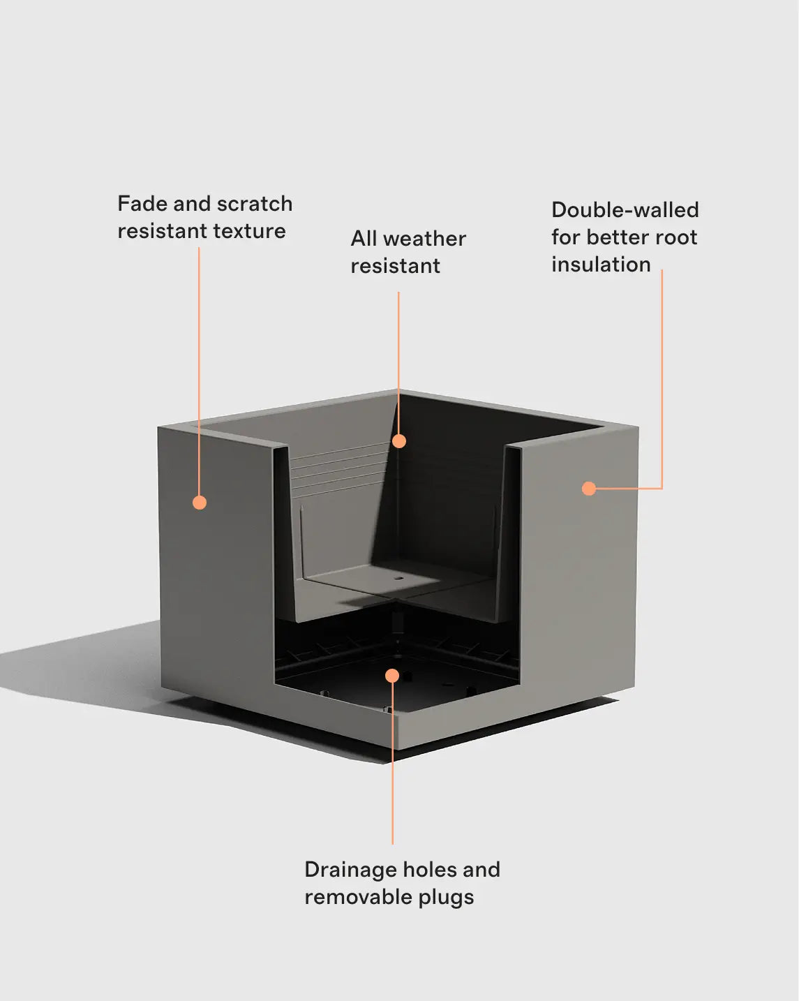 Block Series All Weather Square Planter by Veradek - US 2530
