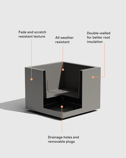 Block Series All Weather Square Planter by Veradek - US 2530