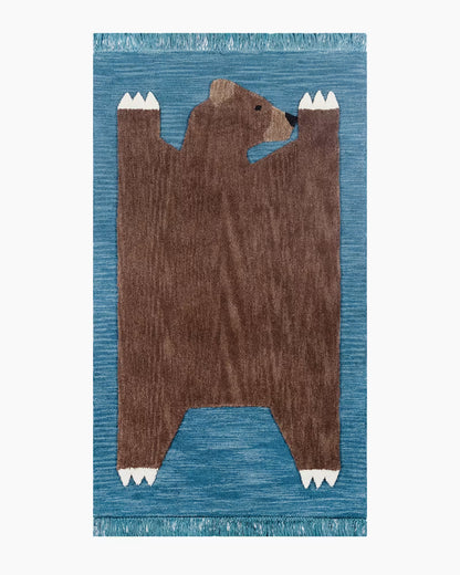 Playful Animals Hand-Tufted Wool Rug - US 1577