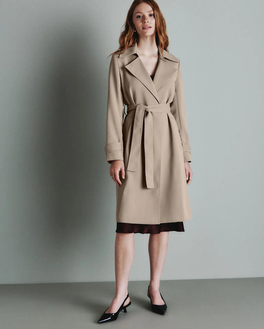 Stretch Crepe Trench Coat - US 0399