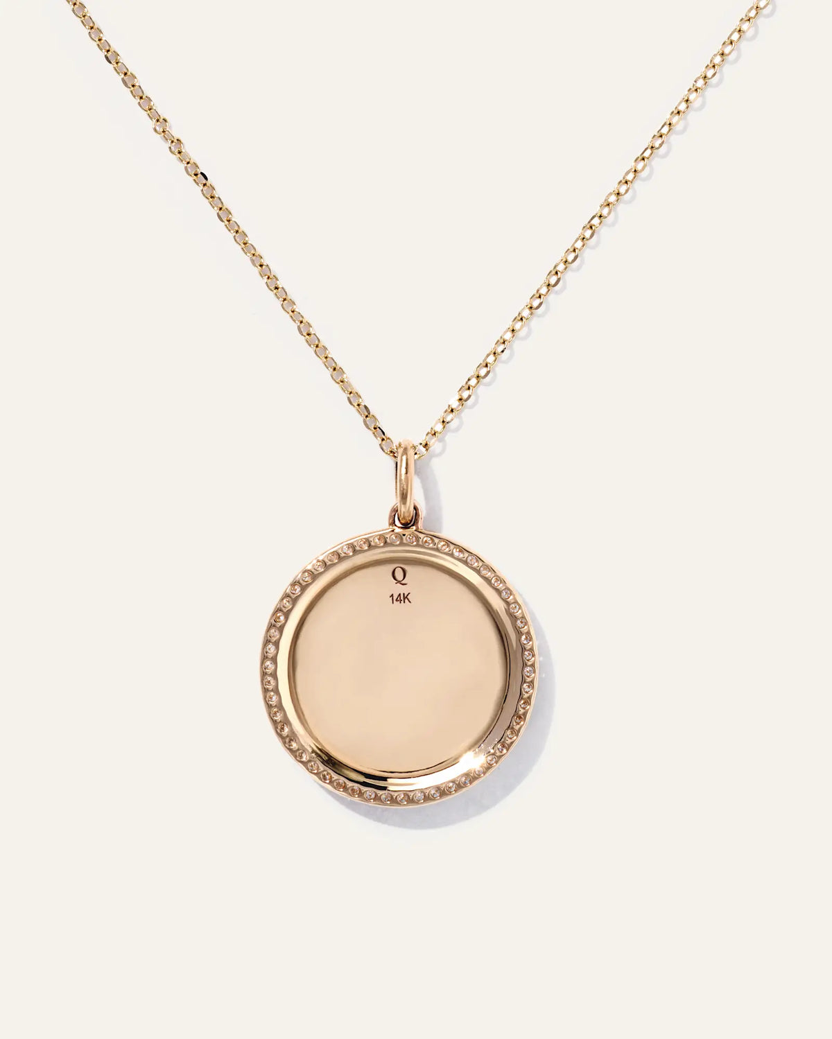 14K Gold Pave Zodiac Medallion Necklace - US 7773