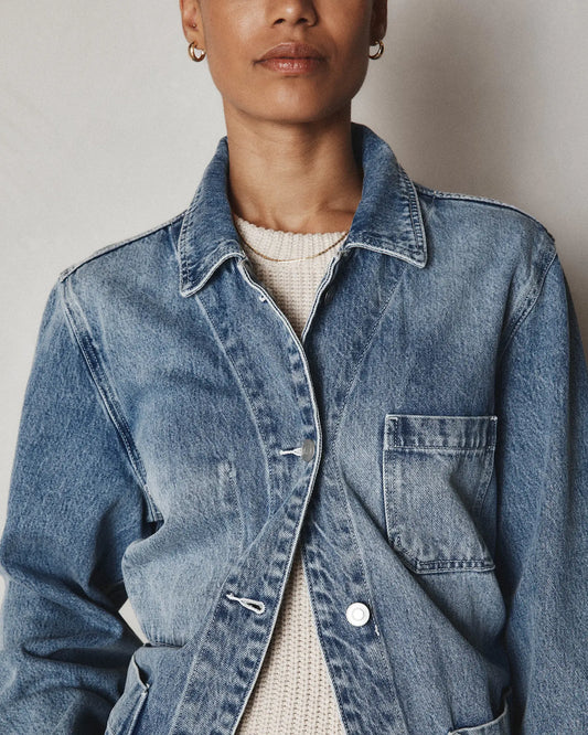 100% Organic Cotton Denim Chore Jacket - US 6389