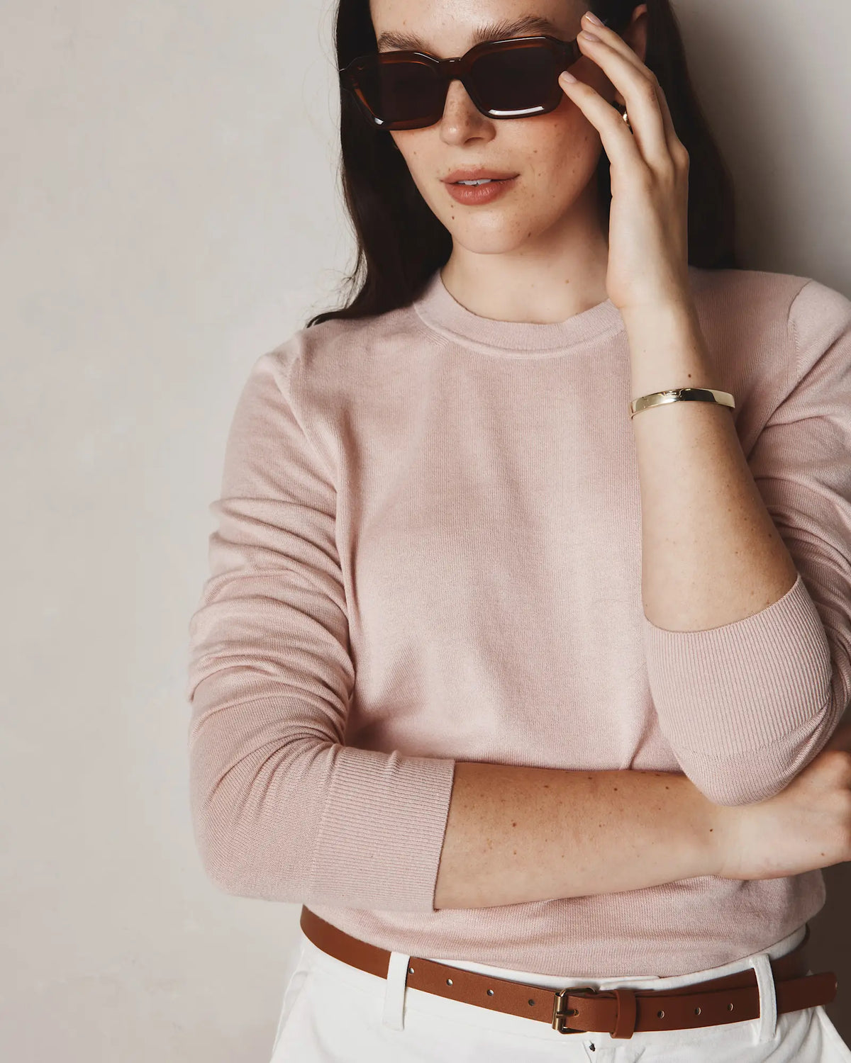 Lightweight Cotton Cashmere Crew Sweater - US 0764