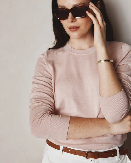Lightweight Cotton Cashmere Crew Sweater - US 0764