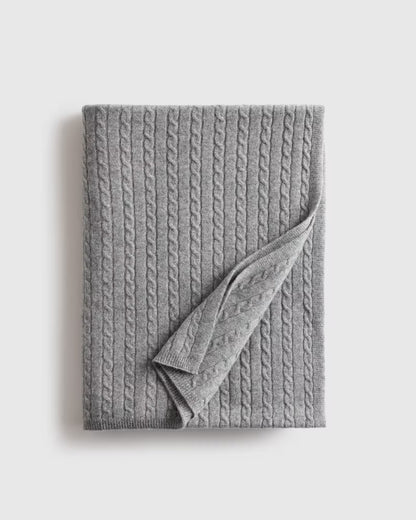 Cable Knit Cashmere Throw - US 8031