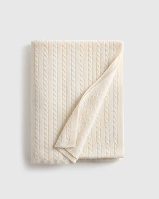 Cable Knit Cashmere Throw - US 5893