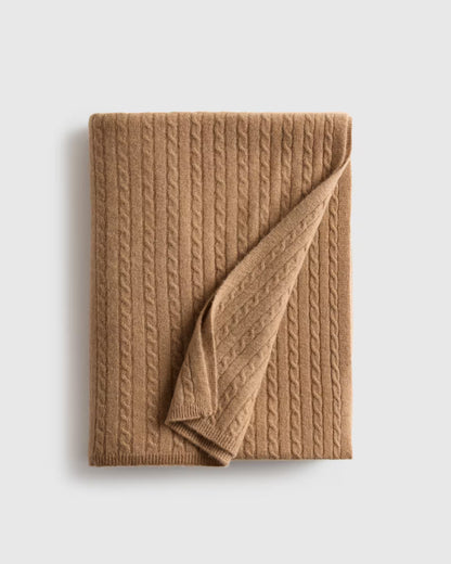 Cable Knit Cashmere Throw - US 4136