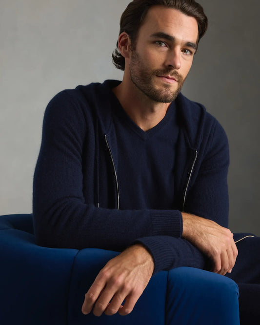 Mongolian Cashmere V-Neck Sweater - US 9660