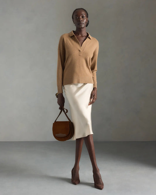 Mongolian Cashmere Polo Sweater - US 8254