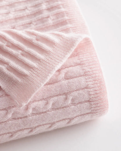 Mongolian Cashmere Cable Knit Baby Blanket - US 0686