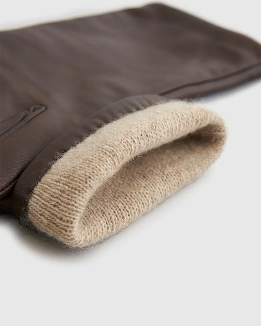 Cashmere Lined Leather Gloves - US 0363