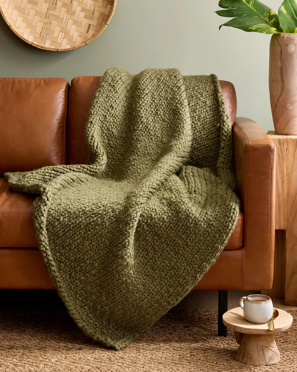 Chunky Hand Knit Wool Throw - US 5027
