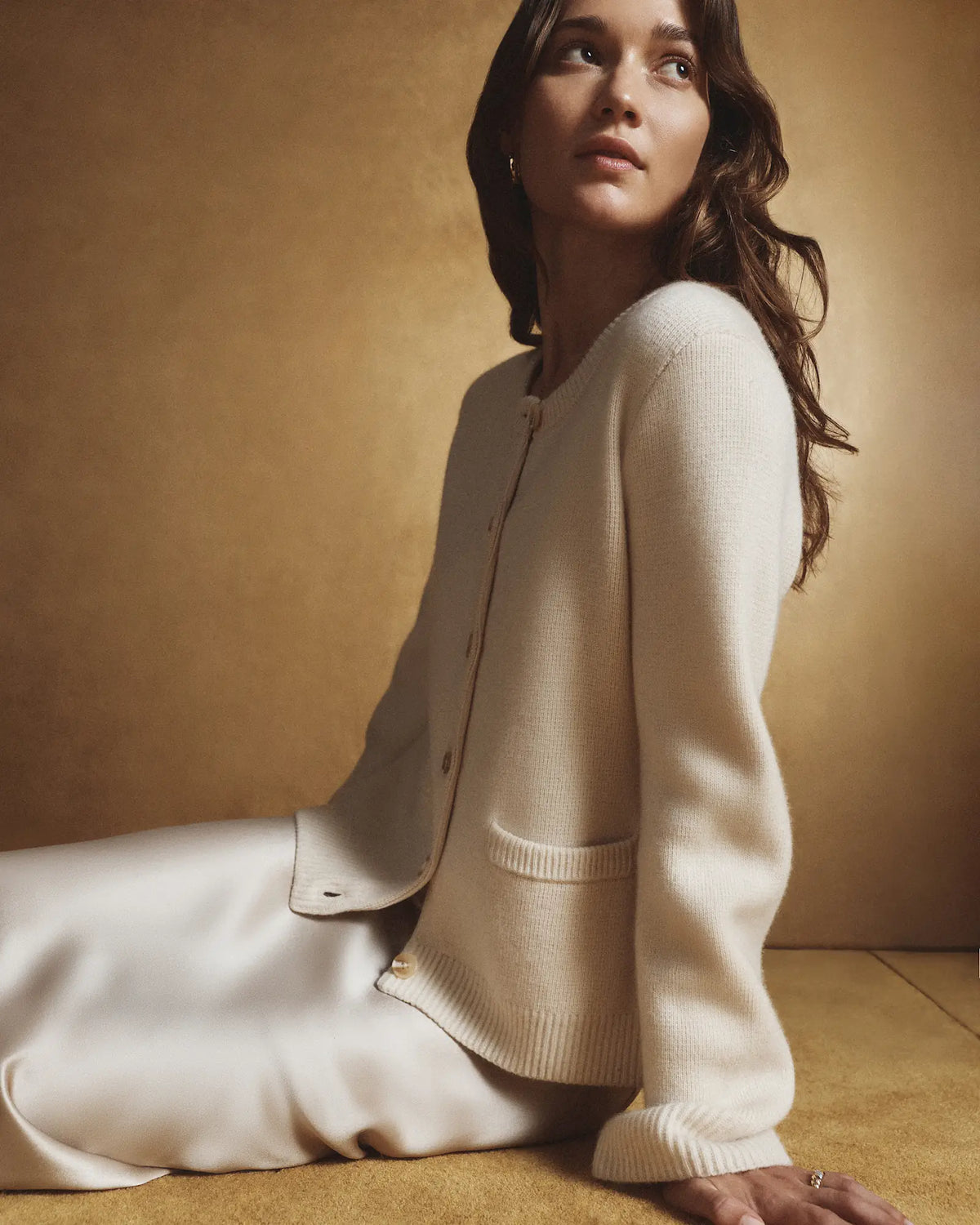 Mongolian Cashmere Structured Cardigan - US 8332